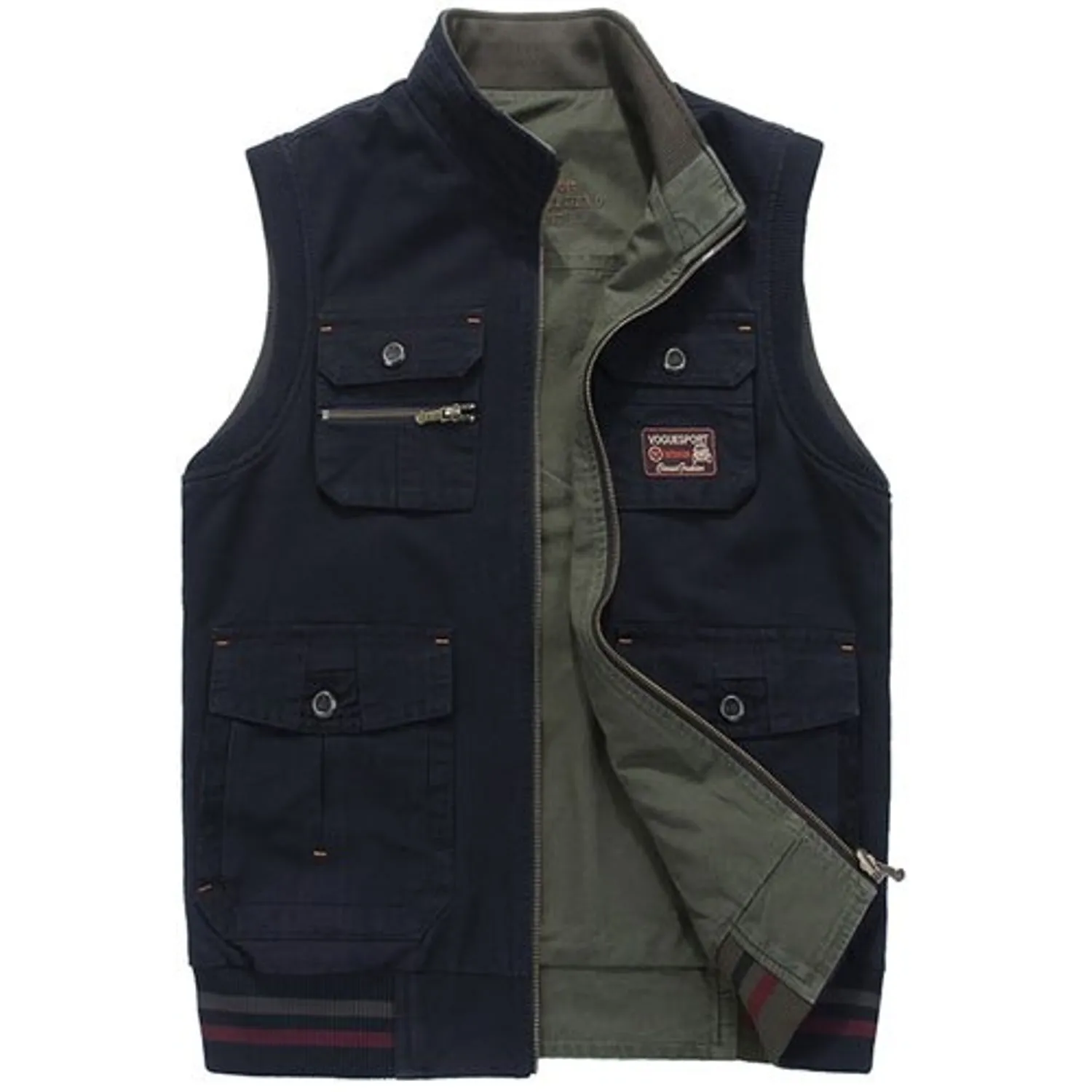 Men's Military Vest With Pockets | Plus Size