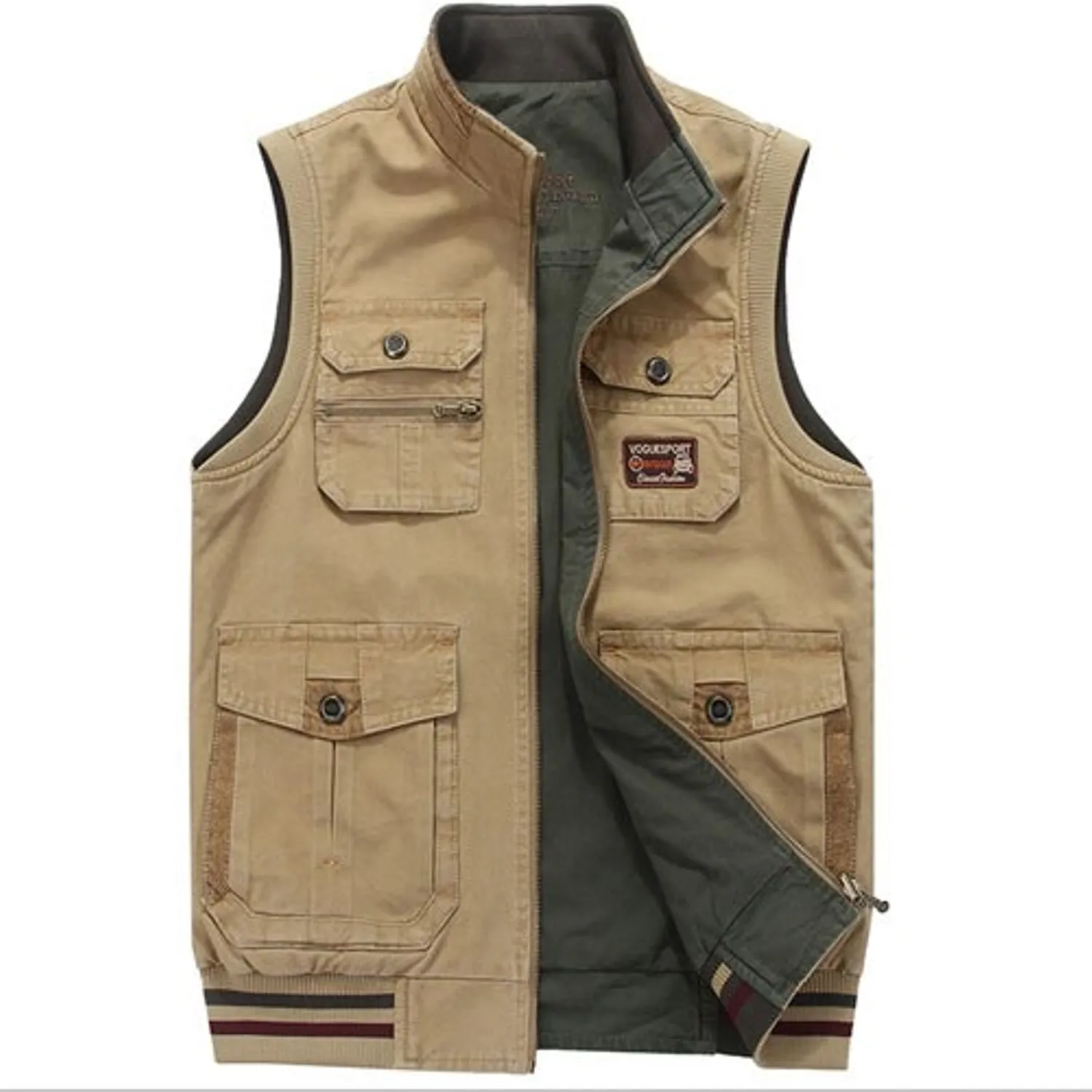 Men's Military Vest With Pockets | Plus Size