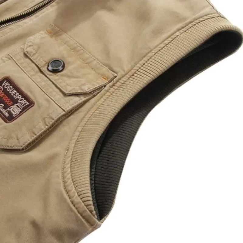 Men's Military Vest With Pockets | Plus Size