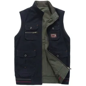 Men's Military Vest With Pockets | Plus Size