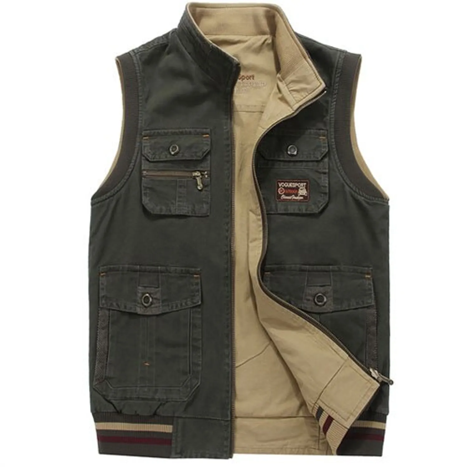 Men's Military Vest With Pockets | Plus Size