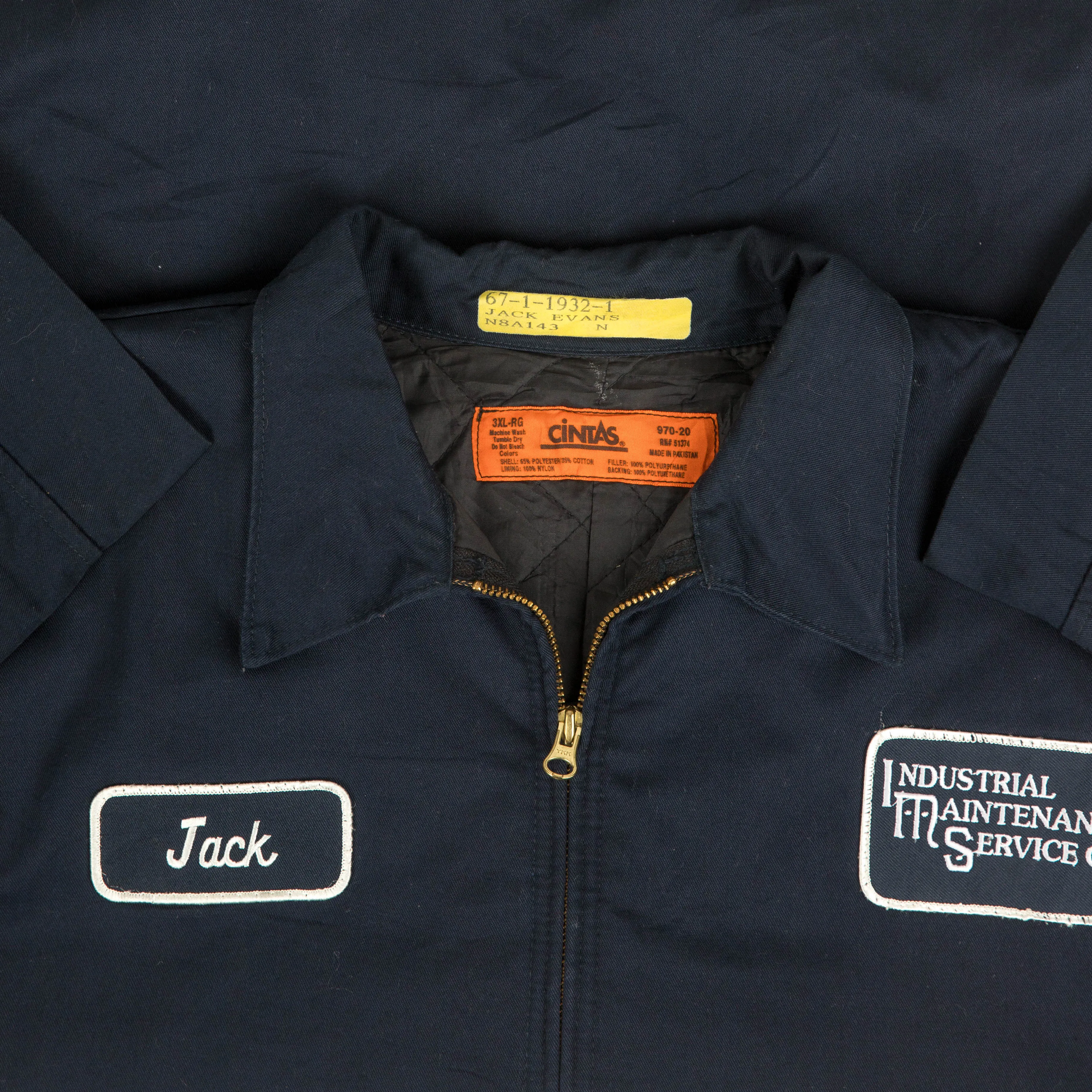 MEN'S VINTAGE INDUSTRIAL MAINTENANCE WORKWEAR JACKET - XXX-LARGE