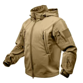 MilSpec Special Ops Tactical Softshell Jacket with Hood Coyote Brown