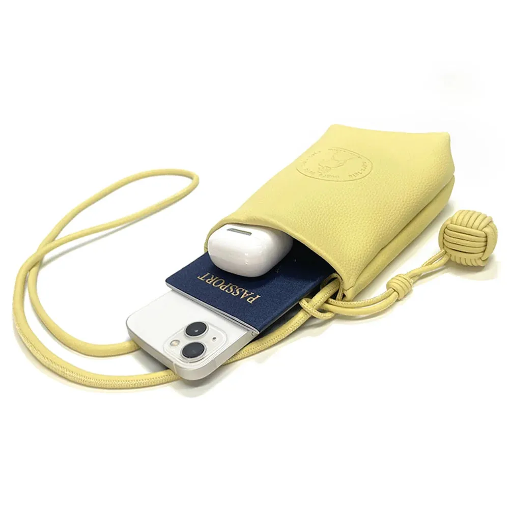 Mugrs™ Vegan Leather Crossbody Phone Bag, Pastel Yellow Color