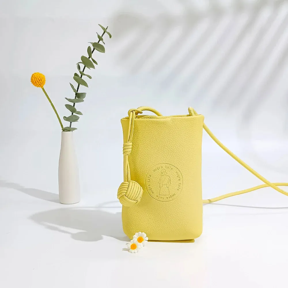 Mugrs™ Vegan Leather Crossbody Phone Bag, Pastel Yellow Color