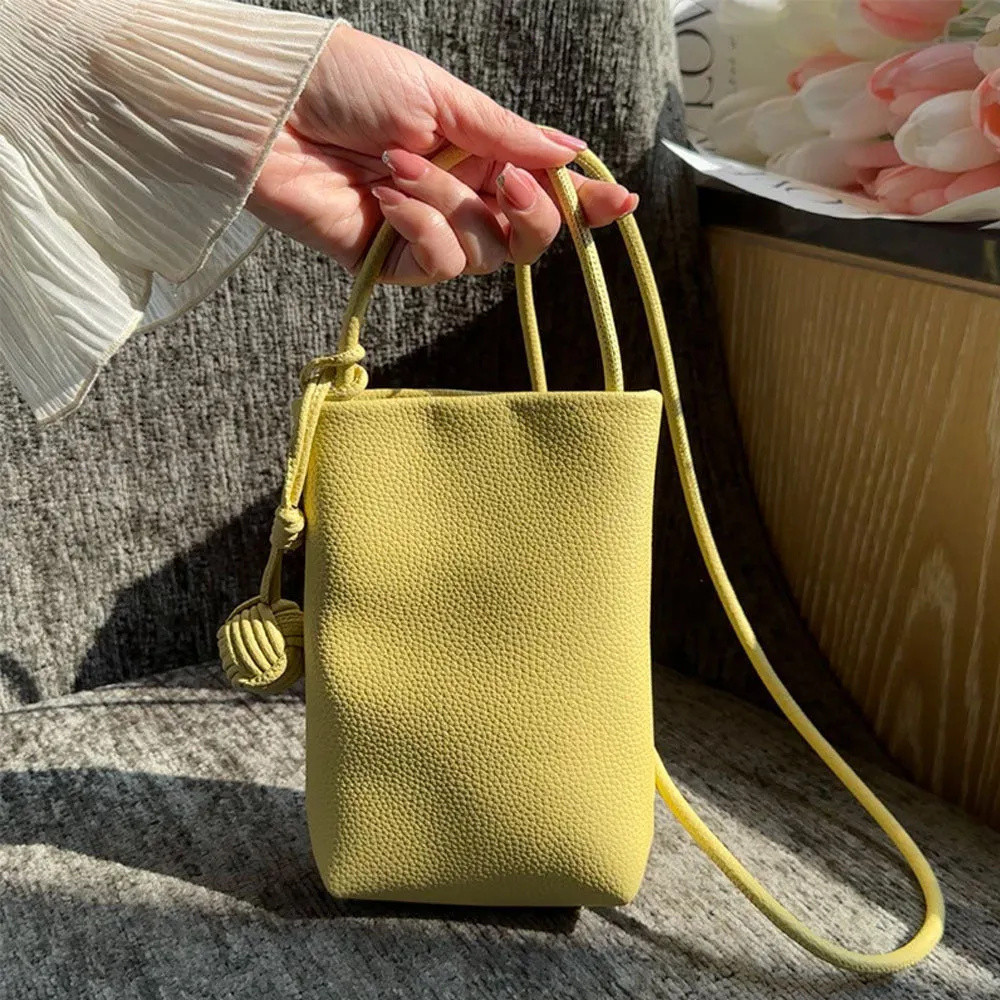 Mugrs™ Vegan Leather Crossbody Phone Bag, Pastel Yellow Color