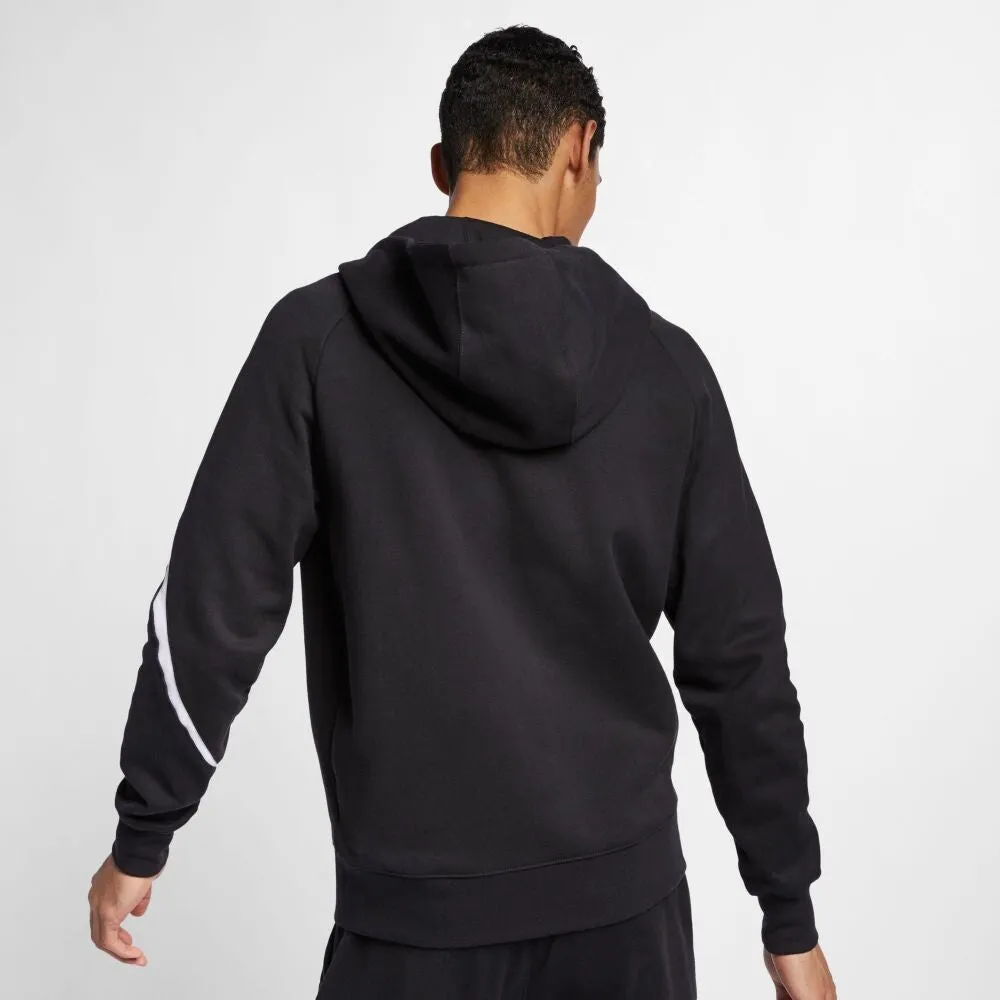 Nike Giant Swoosh Fleece Zip Up Men's Hoodie Black-White bq6458-010