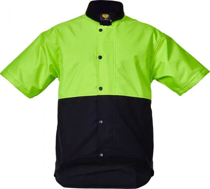 PCO1330 - Caution - Hi-Vis Oilskin Short Sleeve Vest (Day Only)