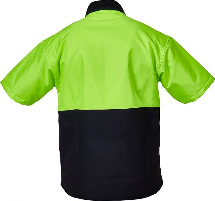 PCO1330 - Caution - Hi-Vis Oilskin Short Sleeve Vest (Day Only)