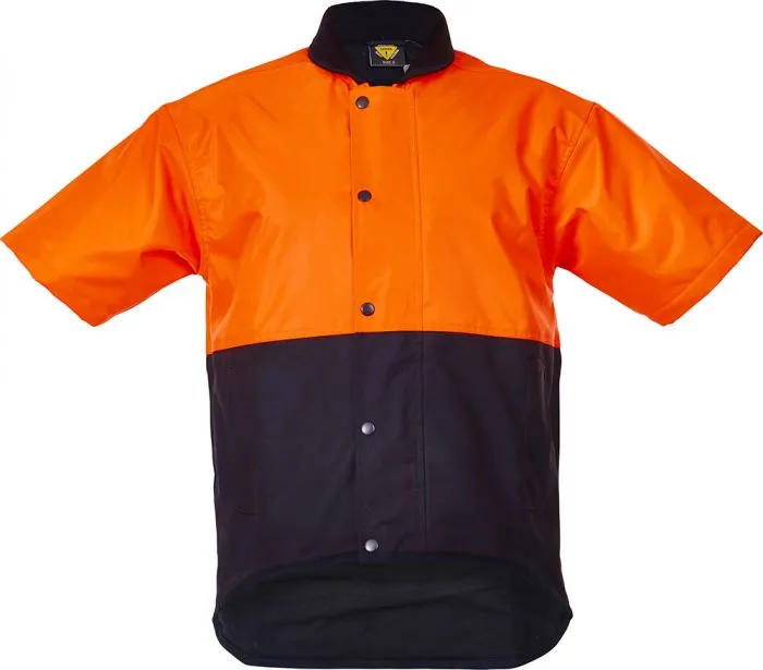 PCO1330 - Caution - Hi-Vis Oilskin Short Sleeve Vest (Day Only)