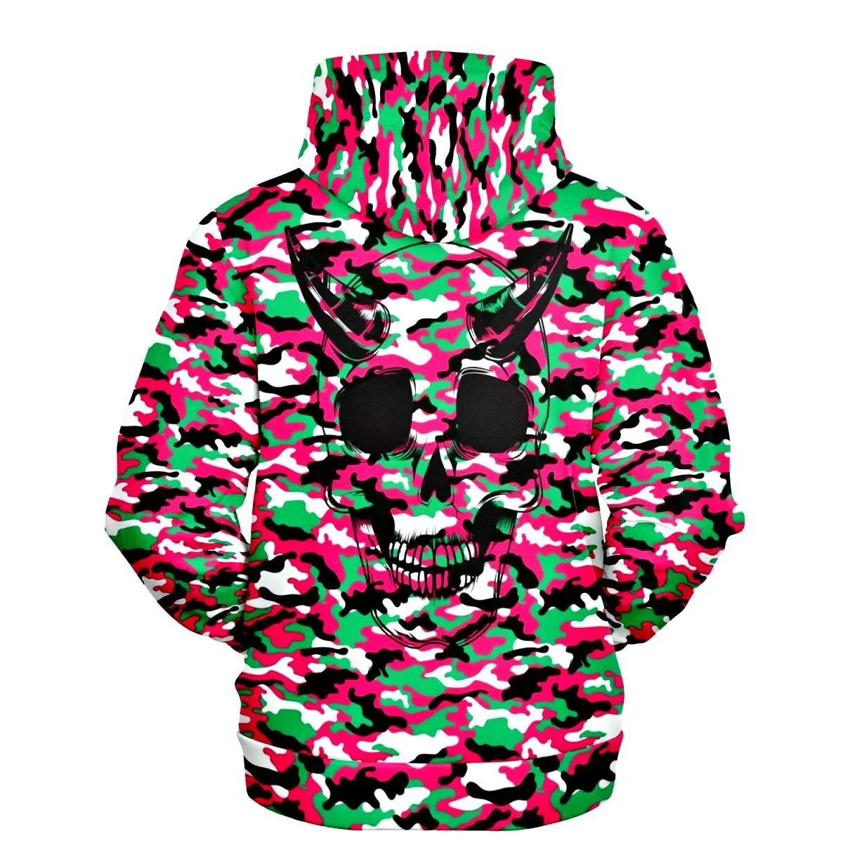 Pink & Green Camouflage Athletic Hoodie