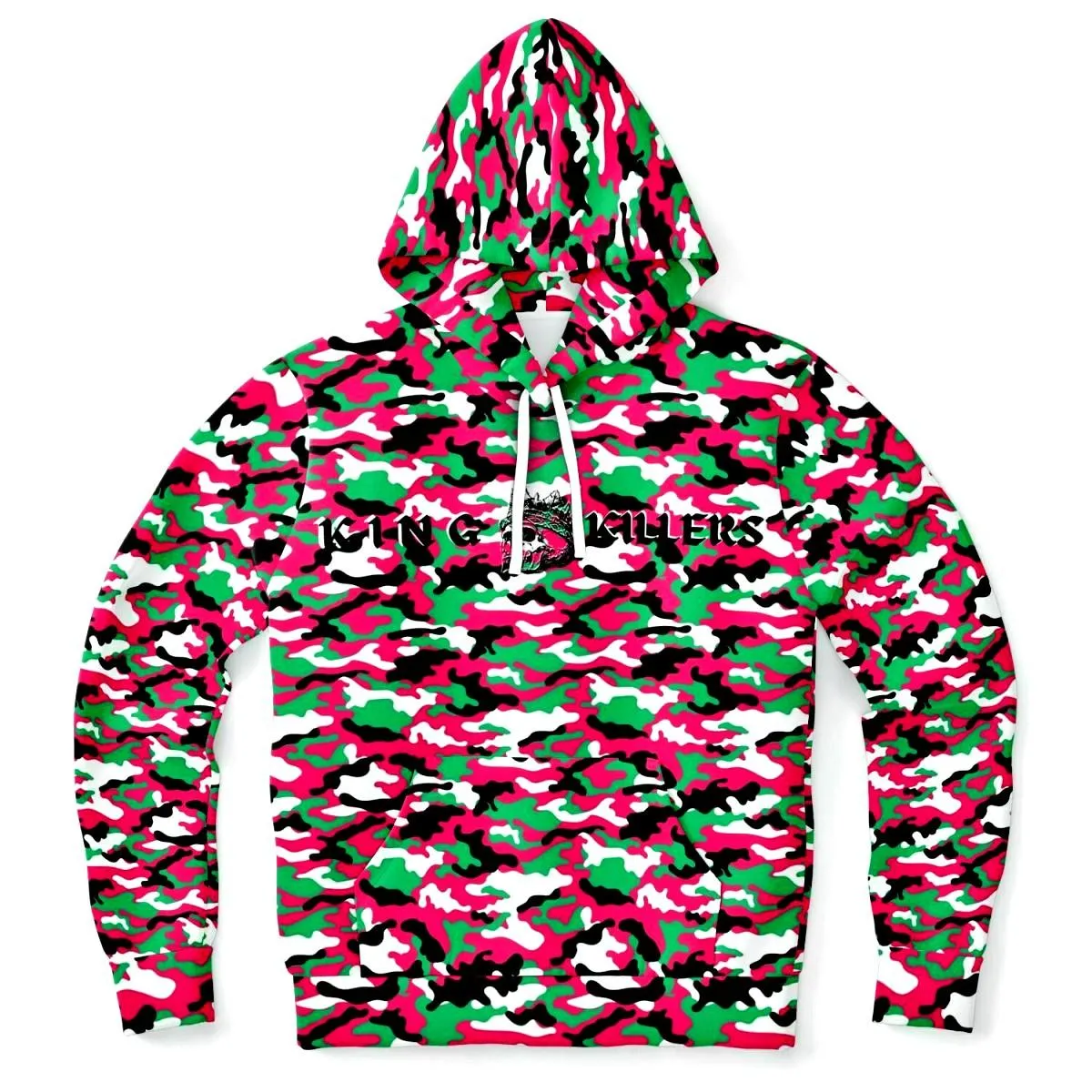 Pink & Green Camouflage Athletic Hoodie