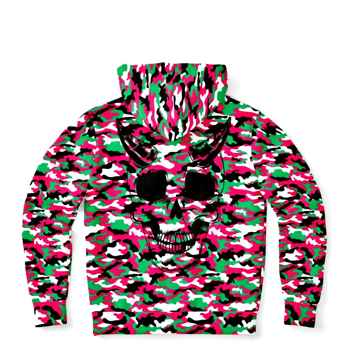 Pink & Green Camouflage Athletic Hoodie
