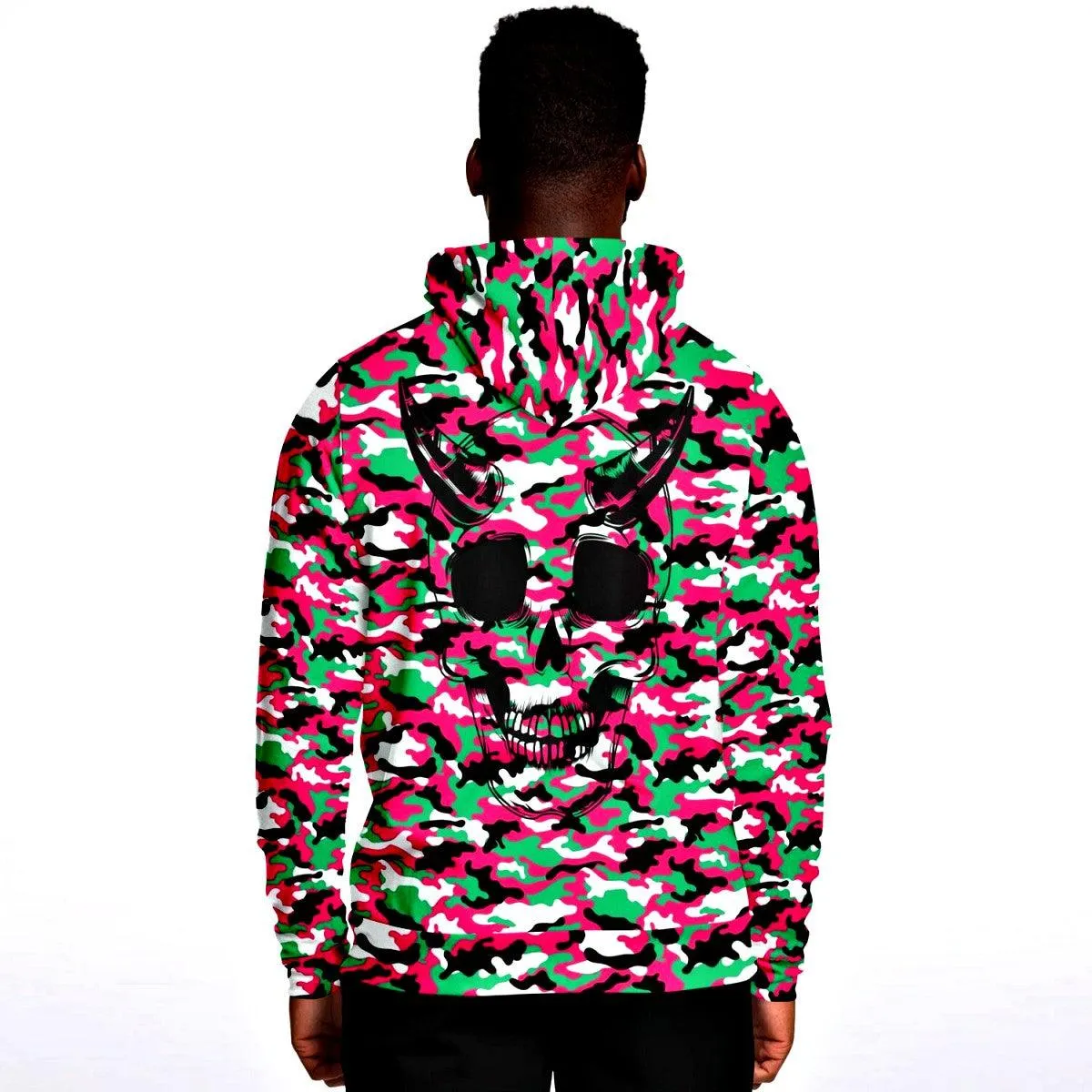 Pink & Green Camouflage Athletic Hoodie
