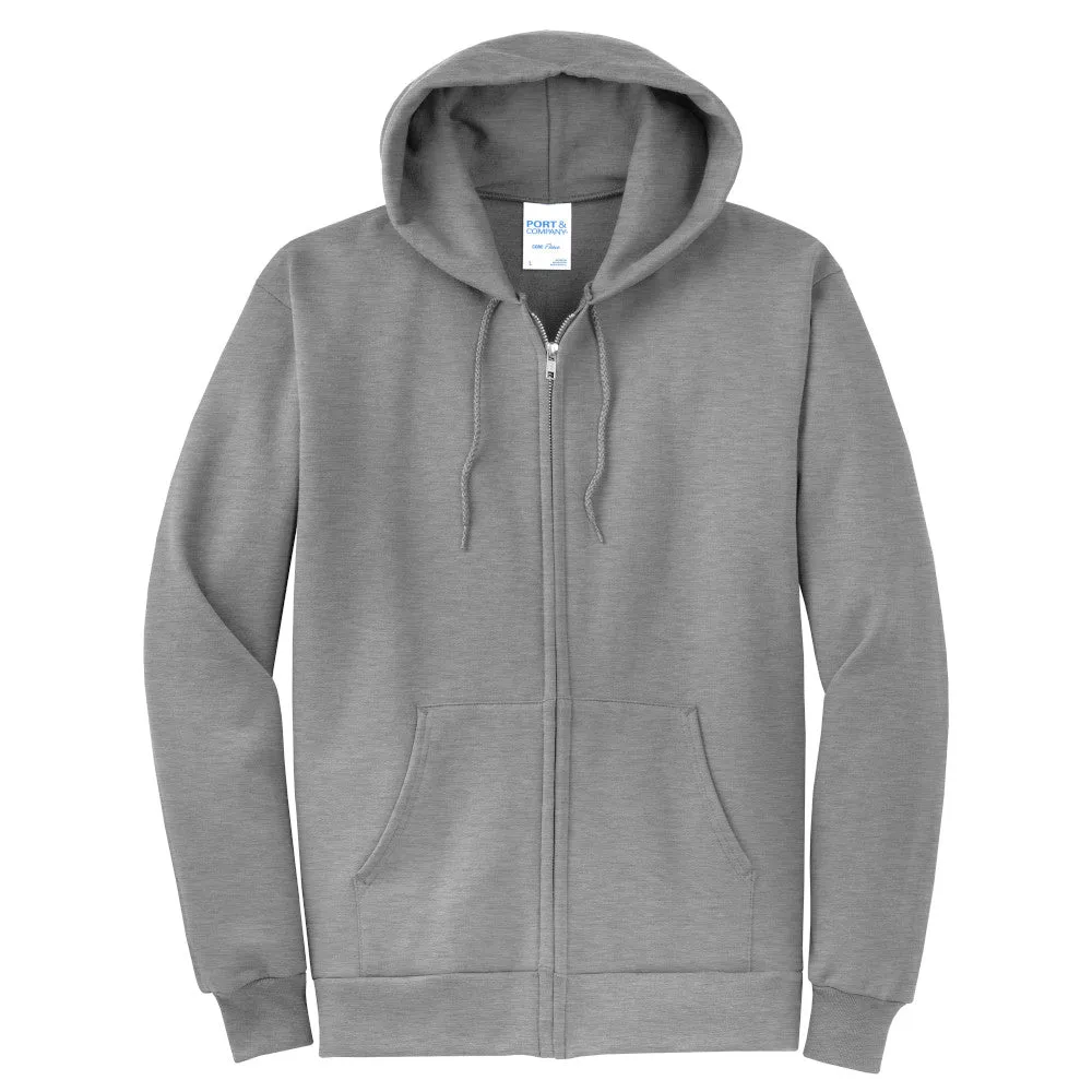 Port & Company® Core Fleece Full-Zip Hooded Sweatshirt - Athletic Heather