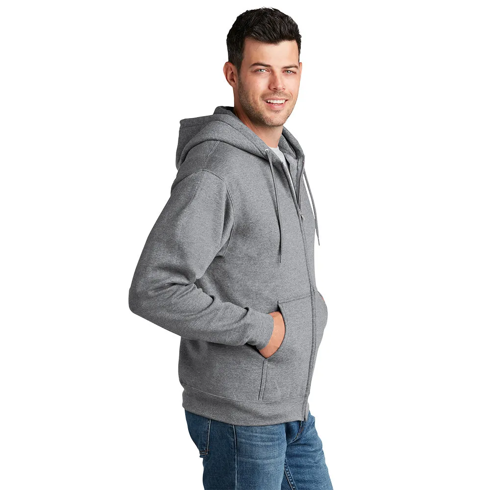 Port & Company® Core Fleece Full-Zip Hooded Sweatshirt - Athletic Heather