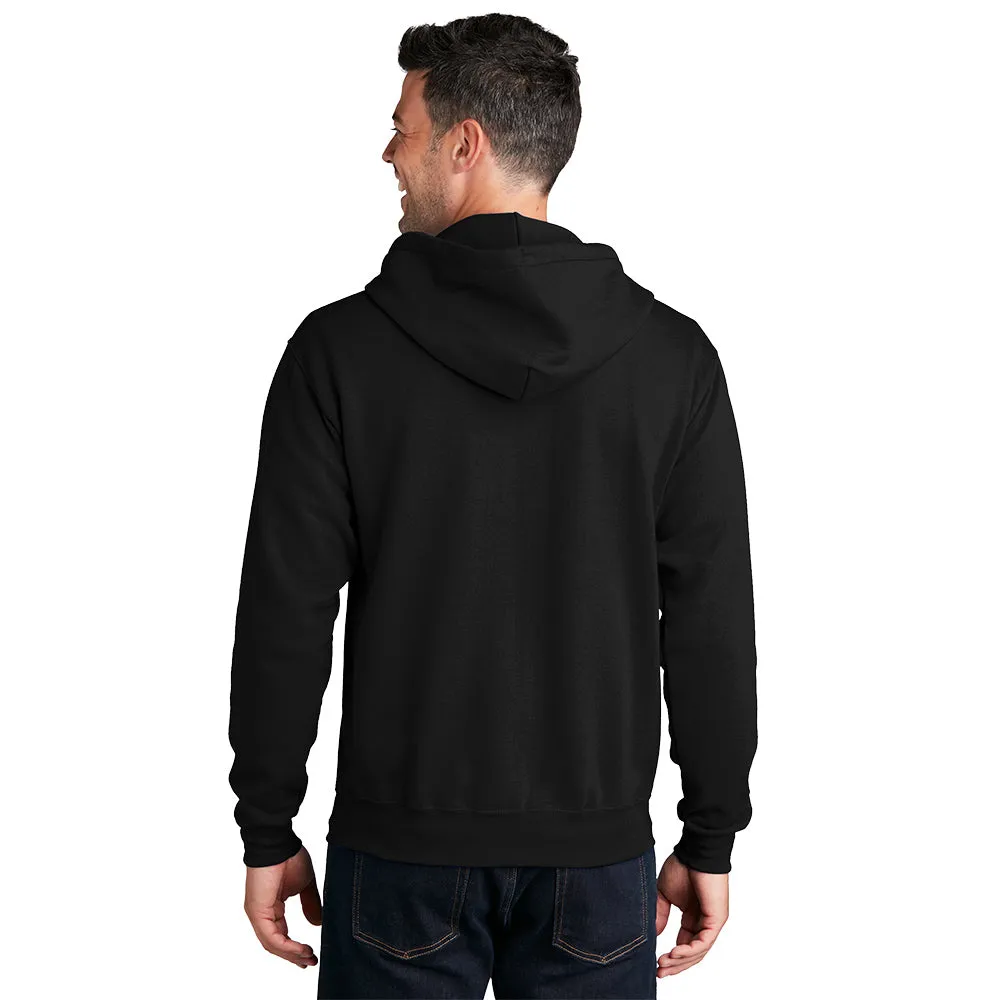 Port & Company® Core Fleece Full-Zip Hooded Sweatshirt - Jet Black
