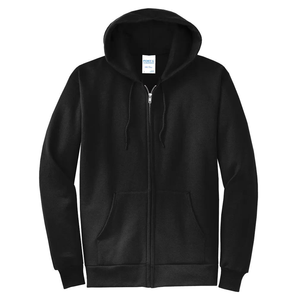 Port & Company® Core Fleece Full-Zip Hooded Sweatshirt - Jet Black