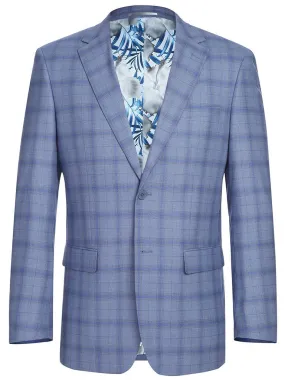 Renoir Men's Heather Blue Plaid Sycamore Blazer