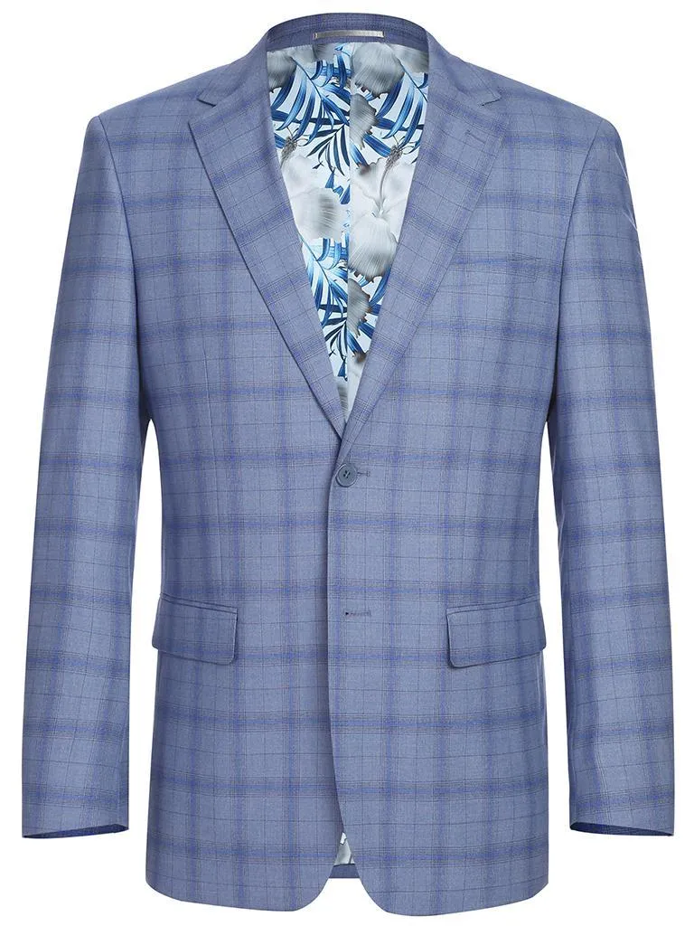 Renoir Men's Heather Blue Plaid Sycamore Blazer