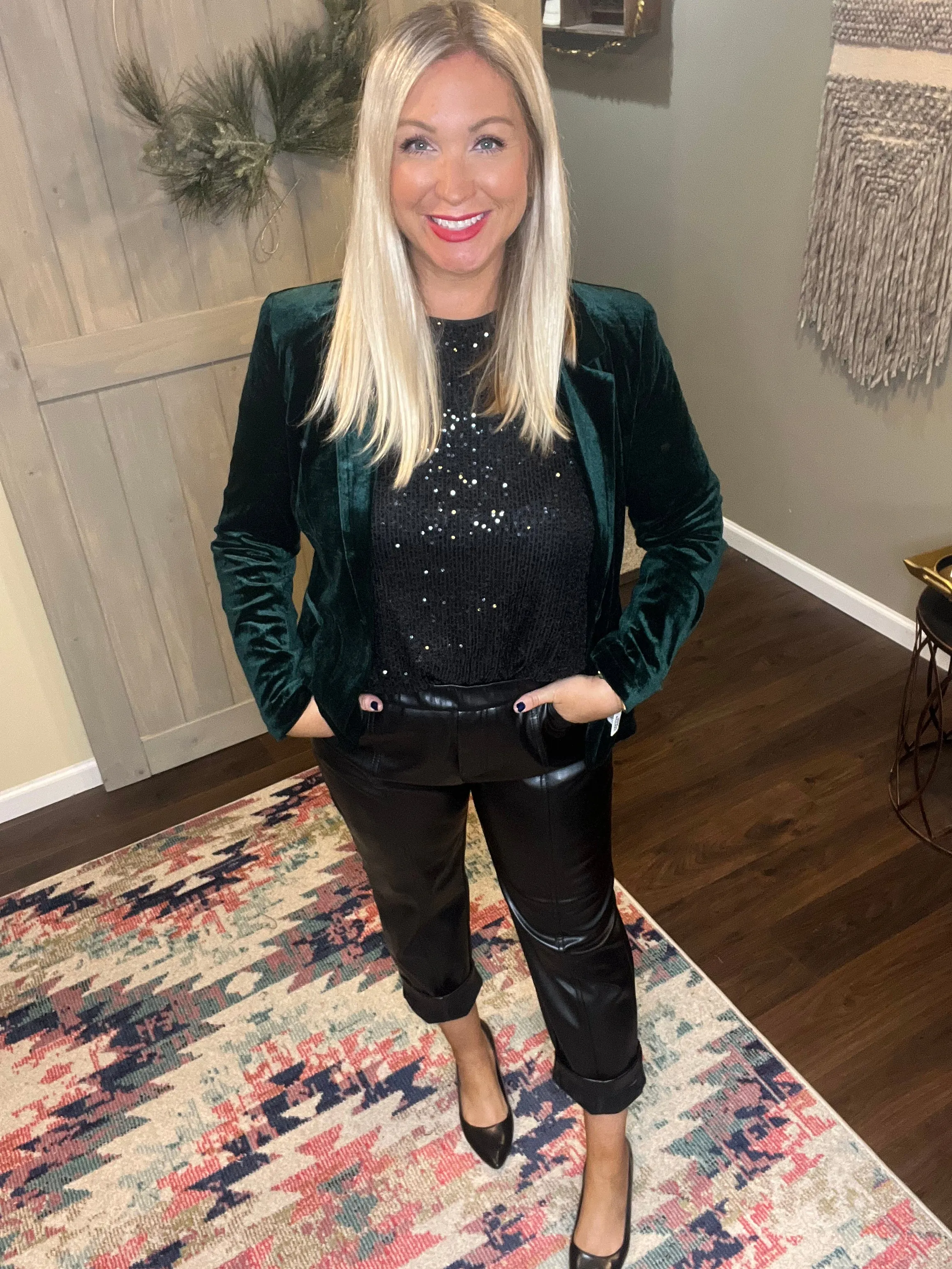 Sequin Puff Sleeve Top