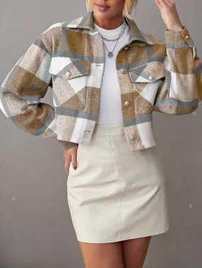 Step Up Your Game Plaid Jacket - Brown