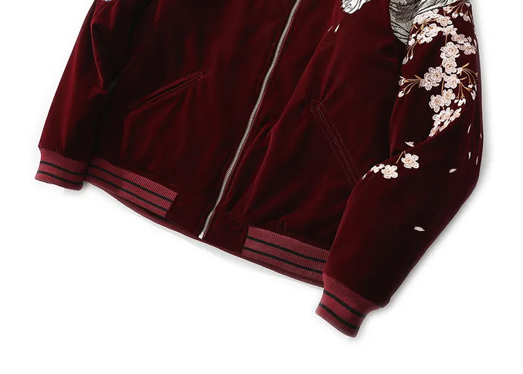 Streetwear Jacket Mens Hip Hop Coat Animals Floral Embroidery Jacket Zipper Cotton Track Jacket Coat Outwear Winter Parkas