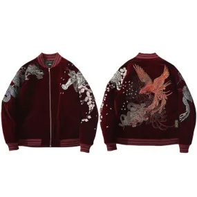 Streetwear Jacket Mens Hip Hop Coat Animals Floral Embroidery Jacket Zipper Cotton Track Jacket Coat Outwear Winter Parkas