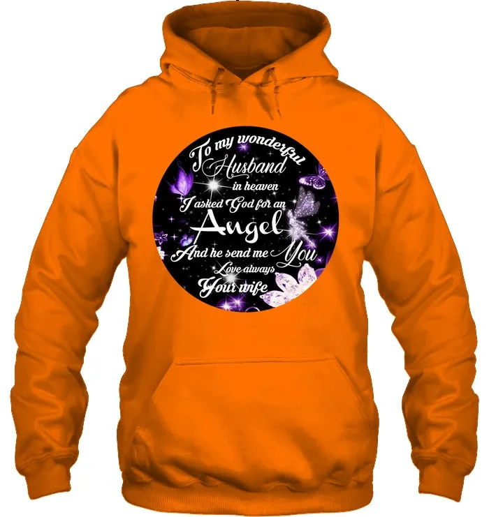 To My Husband In Heaven Gift For Widow Hoodie