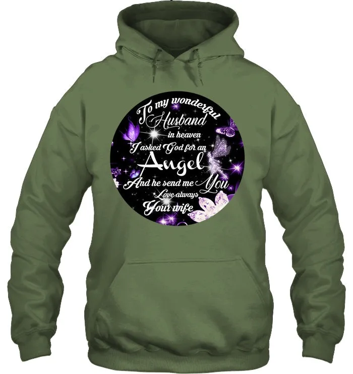 To My Husband In Heaven Gift For Widow Hoodie