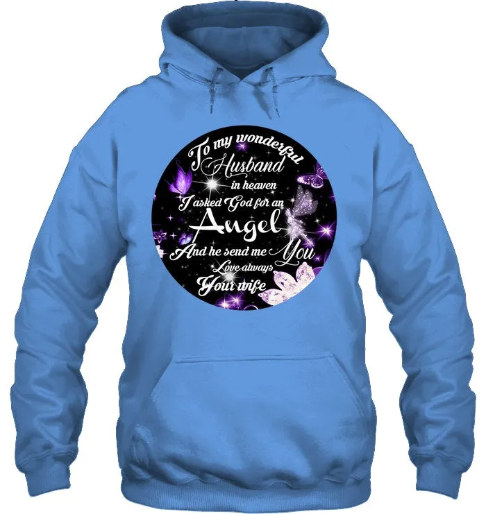 To My Husband In Heaven Gift For Widow Hoodie