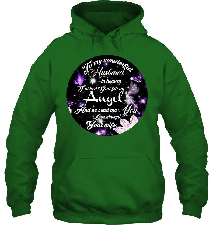 To My Husband In Heaven Gift For Widow Hoodie