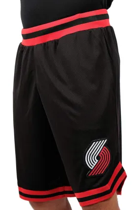 Ultra Game NBA Official Men‚Äôs Active Knit Basketball Training Shorts - Unisex, Portland Trail Blazers, Black|Portland Trail Blazers