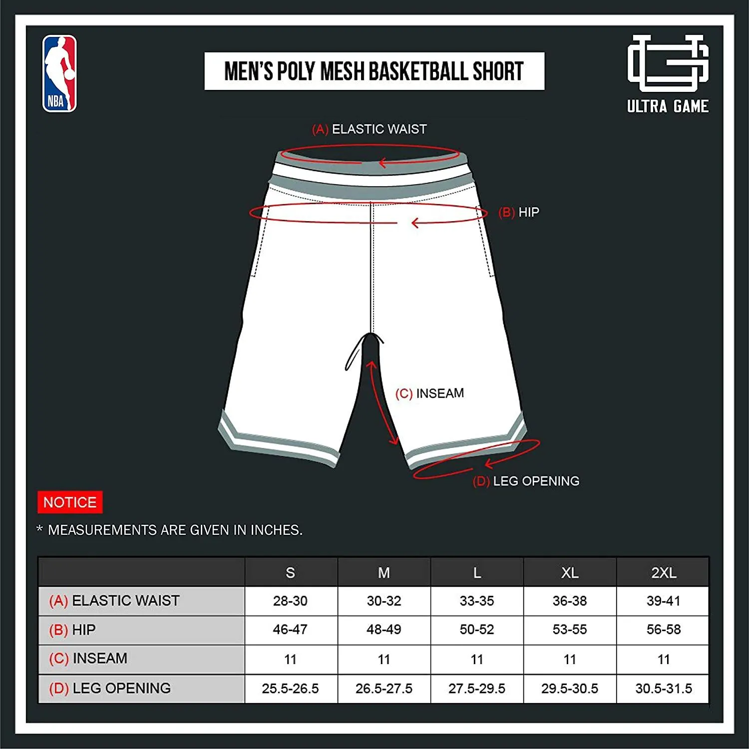 Ultra Game NBA Official Men‚Äôs Active Knit Basketball Training Shorts - Unisex, Portland Trail Blazers, Black|Portland Trail Blazers
