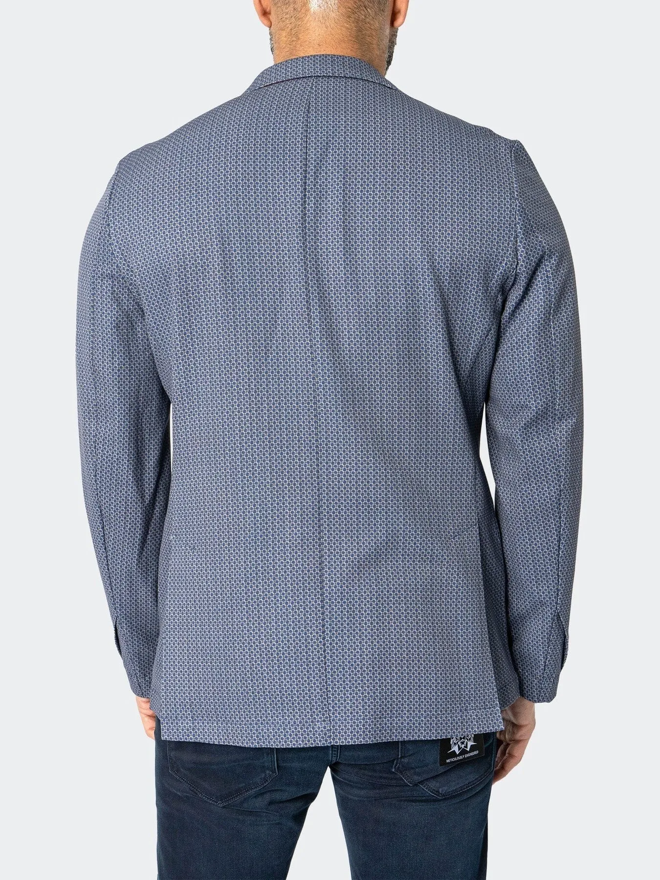 Unconstructed Stretch Blazer - Navy Circles