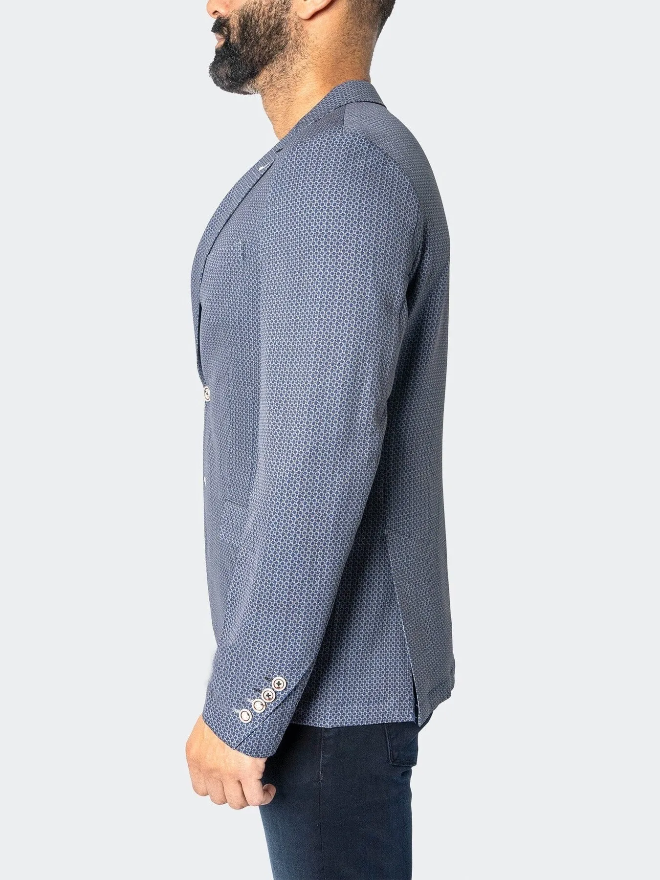Unconstructed Stretch Blazer - Navy Circles