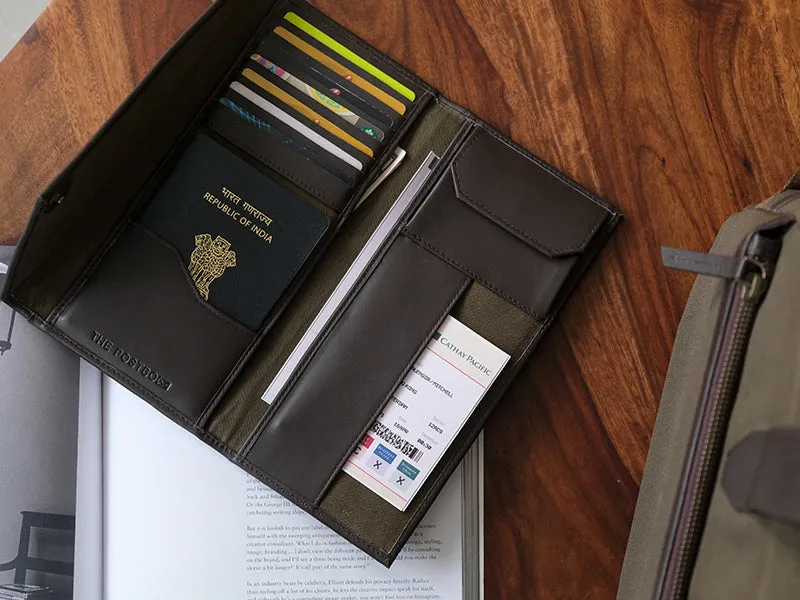 Wanderlust Passport Wallet - Dark Tan