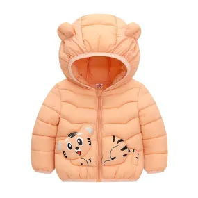 Warm Lightweight Cotton Quilted Children's Jackets with a Hood with Cute Designs from 2 to 6 Years