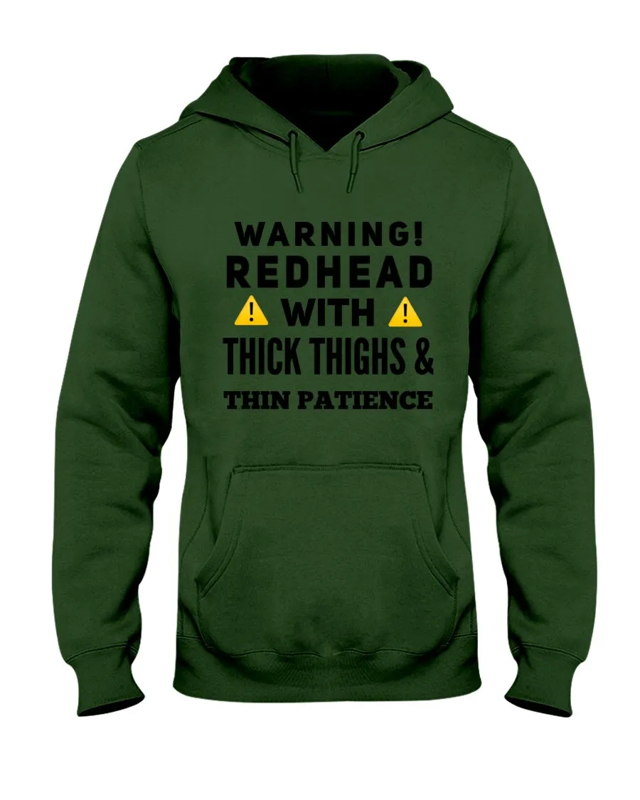 Warning Redhead With Thick Thighs Quote Mug Hoodie
