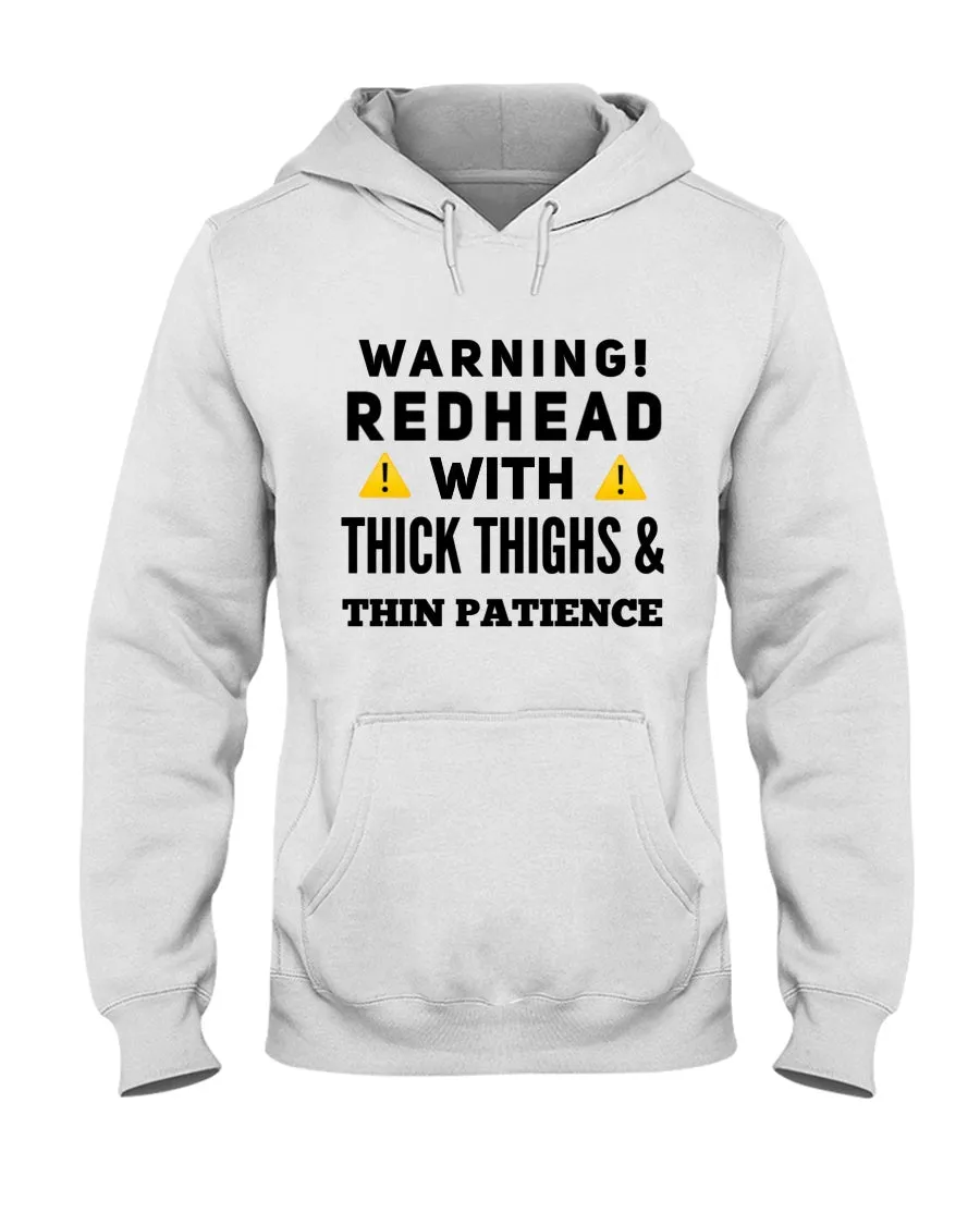 Warning Redhead With Thick Thighs Quote Mug Hoodie
