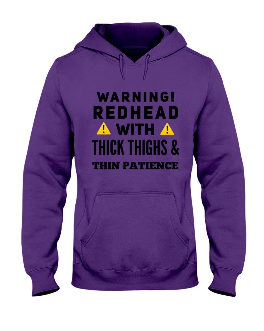Warning Redhead With Thick Thighs Quote Mug Hoodie