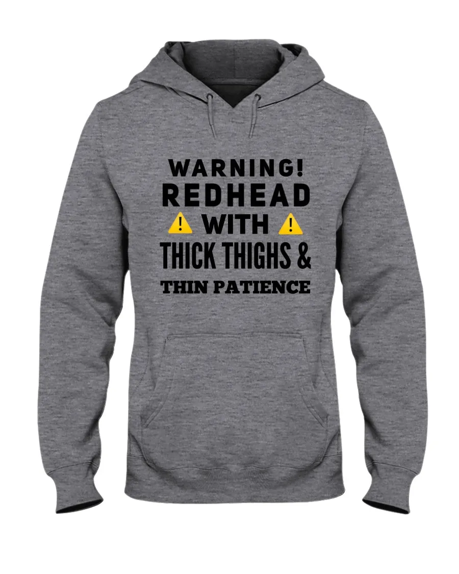Warning Redhead With Thick Thighs Quote Mug Hoodie