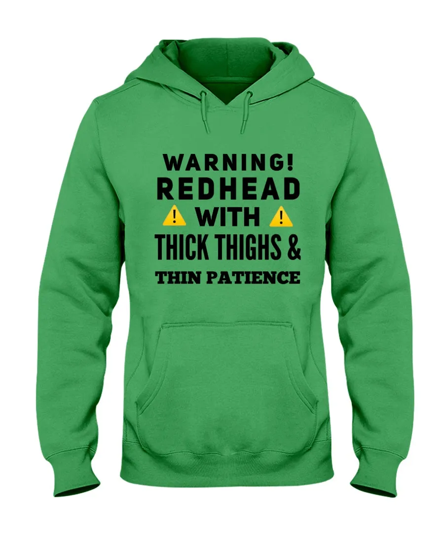 Warning Redhead With Thick Thighs Quote Mug Hoodie