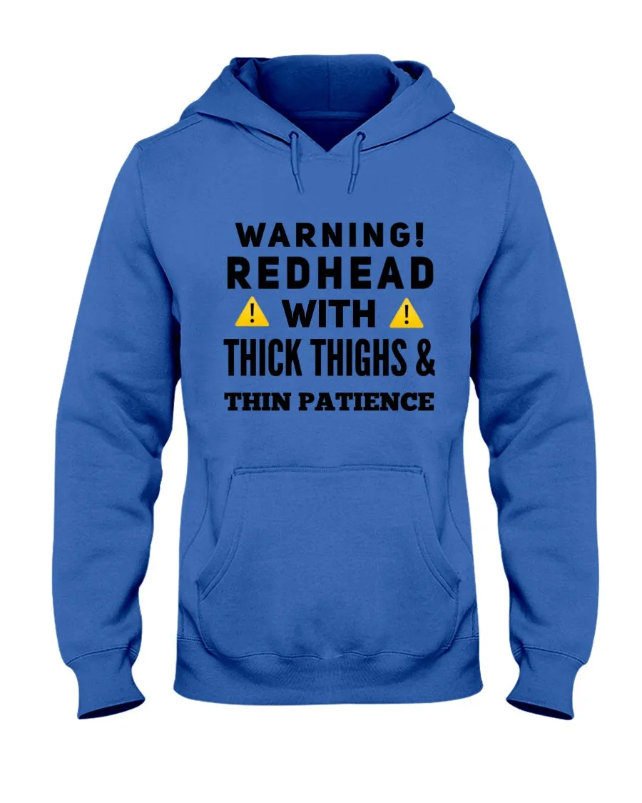 Warning Redhead With Thick Thighs Quote Mug Hoodie