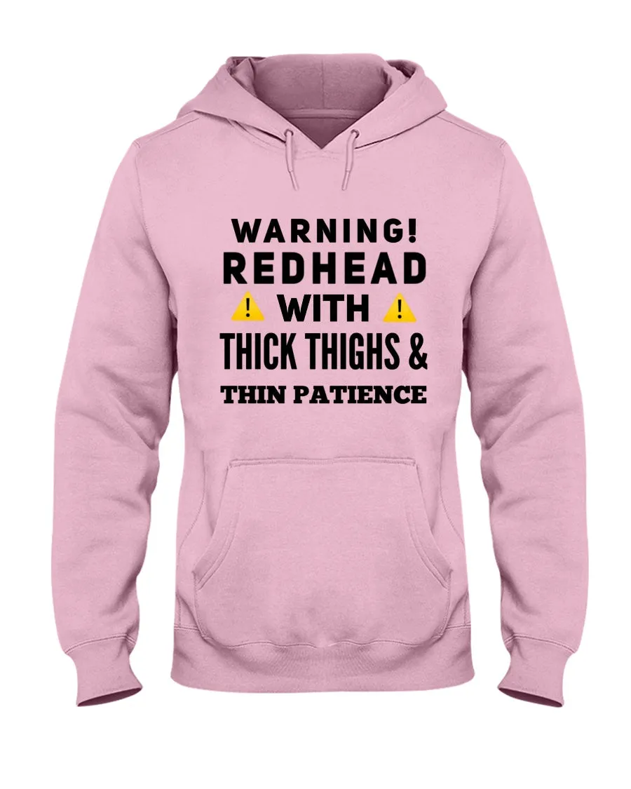 Warning Redhead With Thick Thighs Quote Mug Hoodie